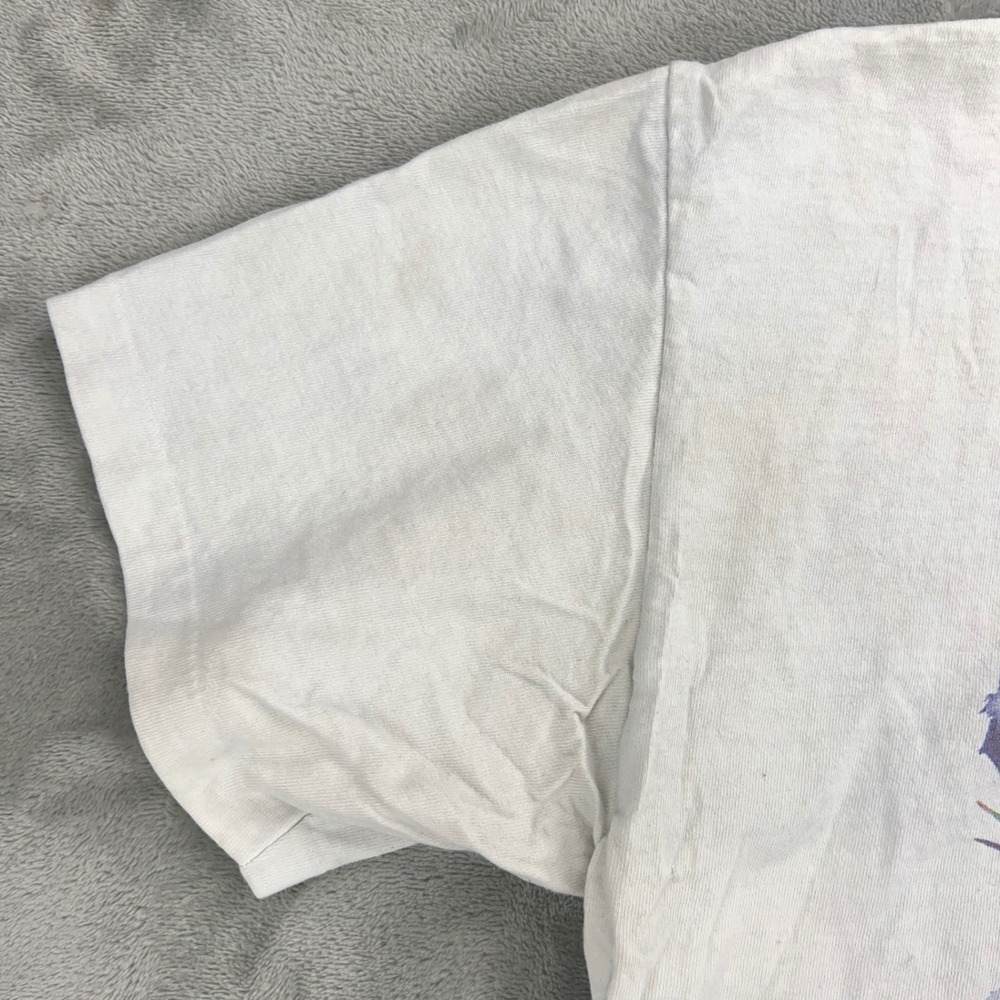 Vintage 1997 Anvil Tiger Graphic T Shirt Mens Large White Wild Side Nature Tee - Picture 8 of 12